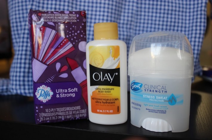 Puffs-Ultra-Strong-and-Soft-Tissues-Olay-Ultra-Moisture-Body-Wash-Secret-Clinical-Strength-Deodorant-Stress-Sweat
