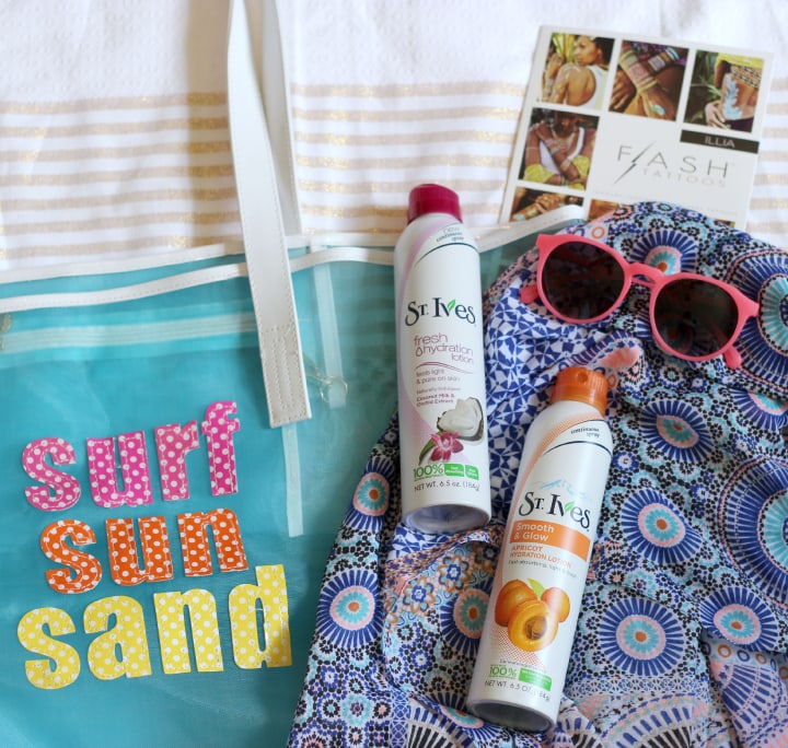summer-beach-bag-essentials-st-ives-spray-lotion-#liveradiantly