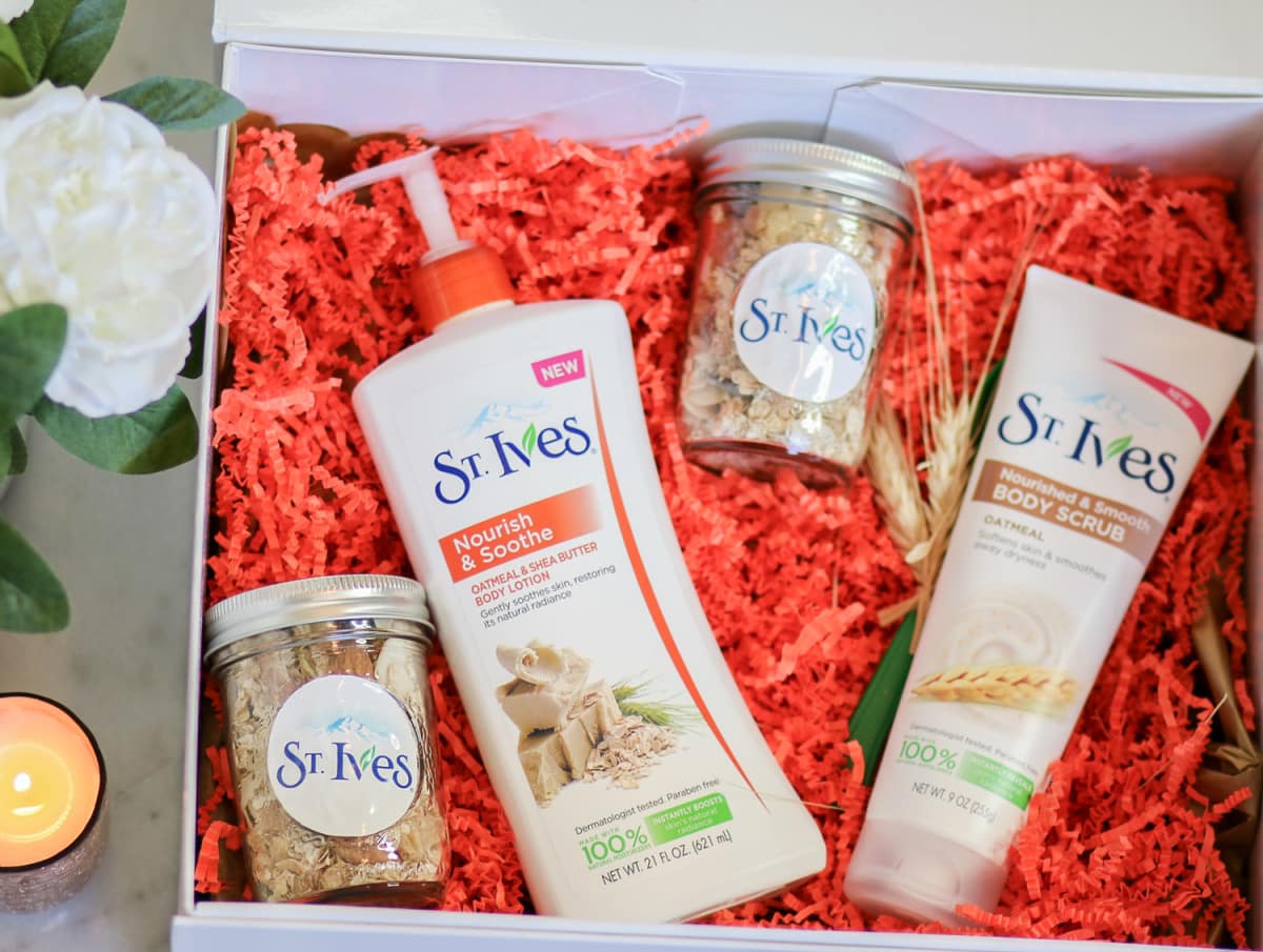St. Ives Nourished & Smooth Oatmeal Body Scrub and St. Ives Nourish & Soothe Oatmeal & Shea Butter Lotion