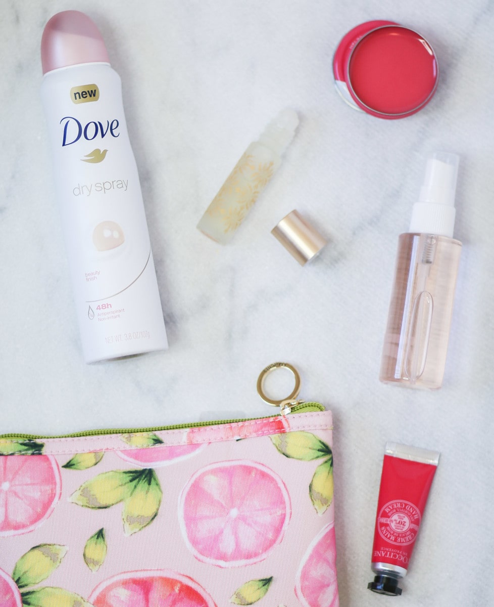 Learn how to refresh your look after a long flight with these travel beauty essentials including Dove dry sprays!