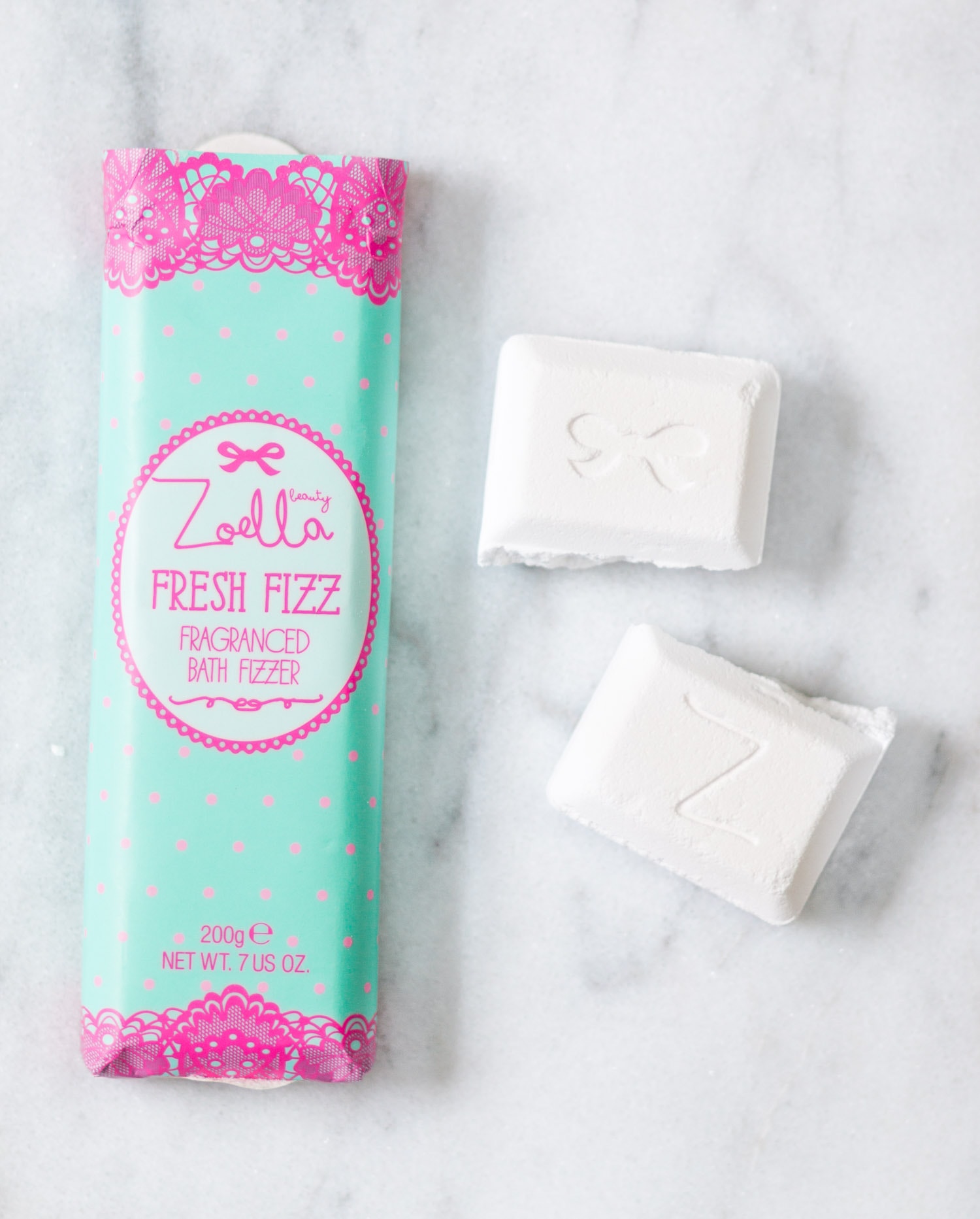 Zoella Beauty Fresh Fizz fragranced bath fizzer and bath bomb | Review by beauty blogger Ashley Brooke Nicholas